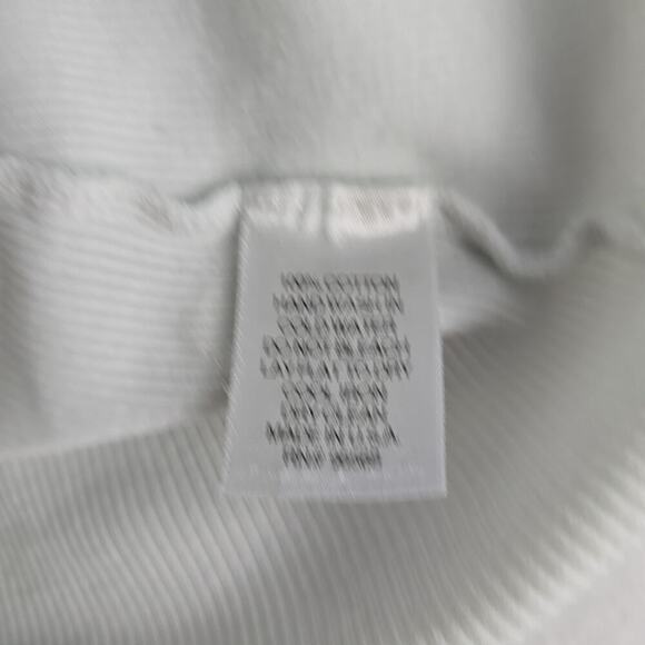 Charlotte Tarantola Ribbed Crystal Button White Fitted Cap Sleeve Top L Y2K‎ - Picture 9 of 10